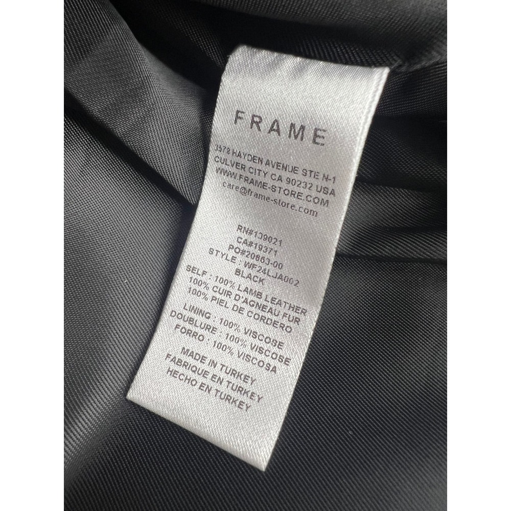 FRAME Leather Heart Jacket Black Cropped Zip Front Leather Jacket XS - Picture 14 of 14